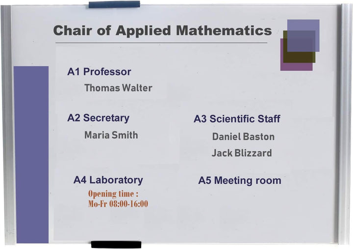 TUKA-i-AKUT 5st. Büro Türschild A6, Aluminium und Acryl Abdeckung, Büroschild zum selbst beschriften