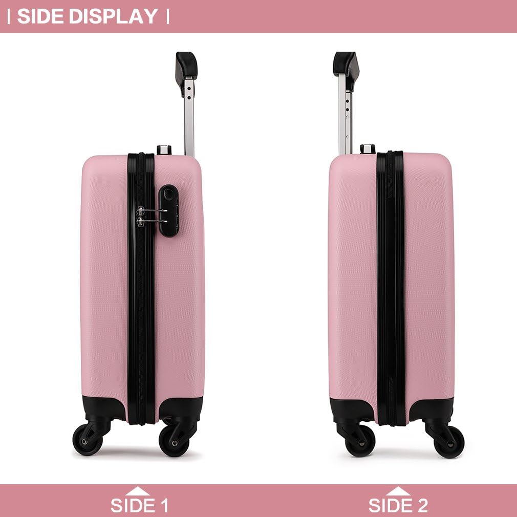 KONO Hartschale Koffer Trolley Rollkoffer Zwillingsrollen ABS Handgepäck Bordgepäck 4 Rollen, 48cm 1