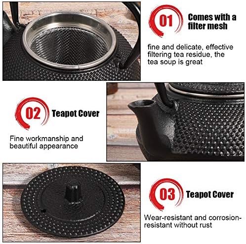 300 ml Teekessel im japanischen Stil 10 Unzen Gusseisen-Teekanne mit Sieb für die Herstellung oder D