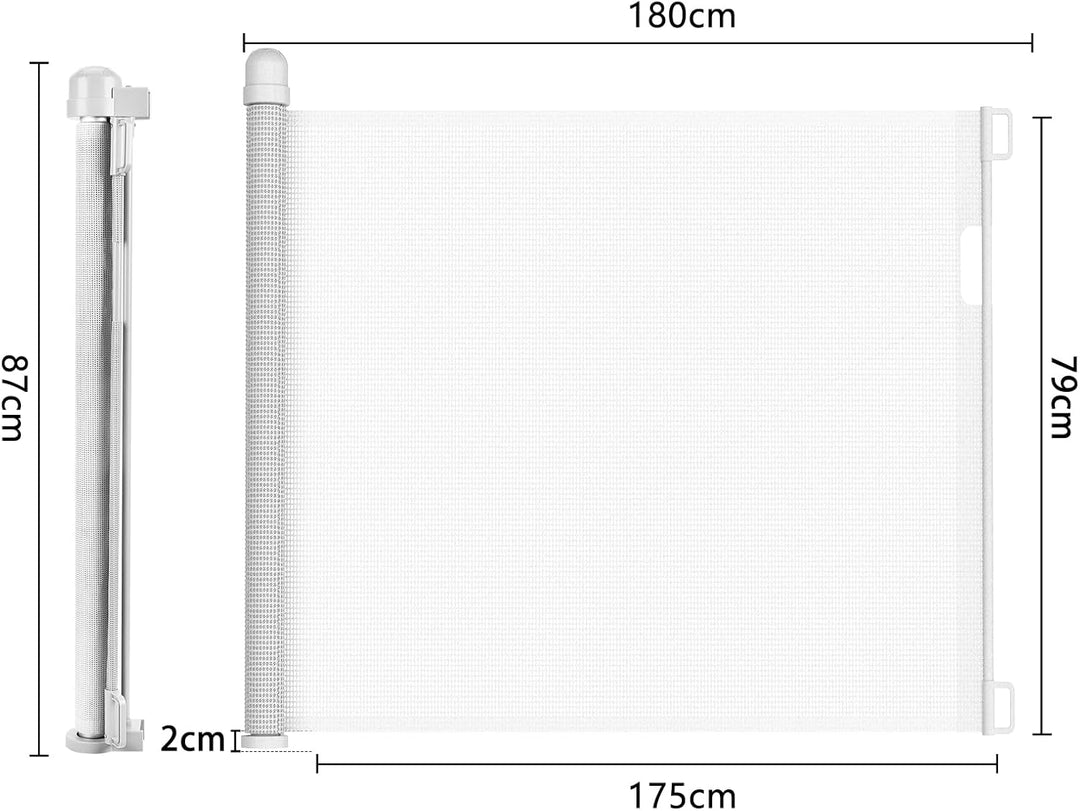 LZQ Türschutzgitter Treppenschutzgitter Roll für Babys und Haustiere, 0-180cm, 87 cm Hoch Baby Abspe