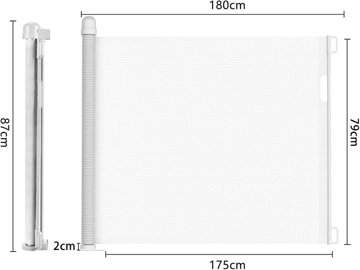 LZQ Türschutzgitter Treppenschutzgitter Roll für Babys und Haustiere, 0-180cm, 87 cm Hoch Baby Abspe