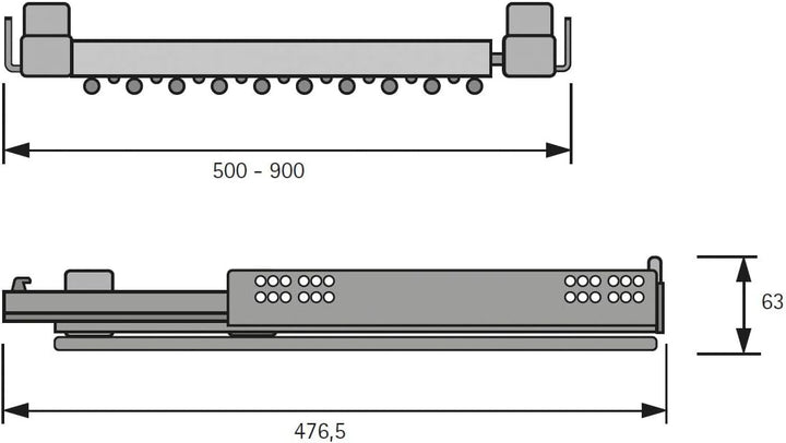 HETTICH 9132918 Silber Amari 200 Hosenhalter (Hosenträger), ausziehbare Halterung für 12 Hosen, Korp