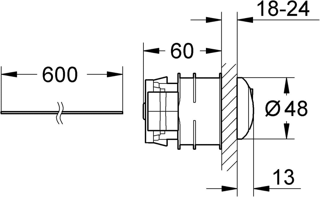 GROHE Pneumatische Druckknopfbetätigung (für 2-Mengen- oder Start & Stopp-Betätigung, in Kombination