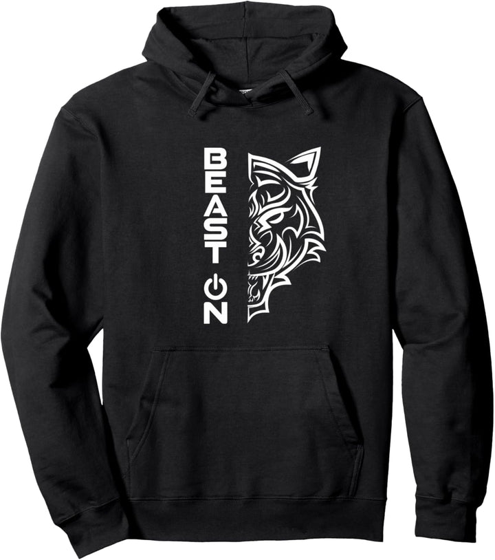 Tiger | Fitness Beast ON | GYM Motivation Fitness Sprüche Pullover Hoodie