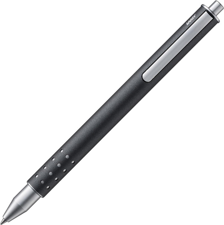 LAMY swift Tintenroller 334 – Rollpen in matt-anthrazitfarbener Lackoberfläche mit Edelstahlpunkten