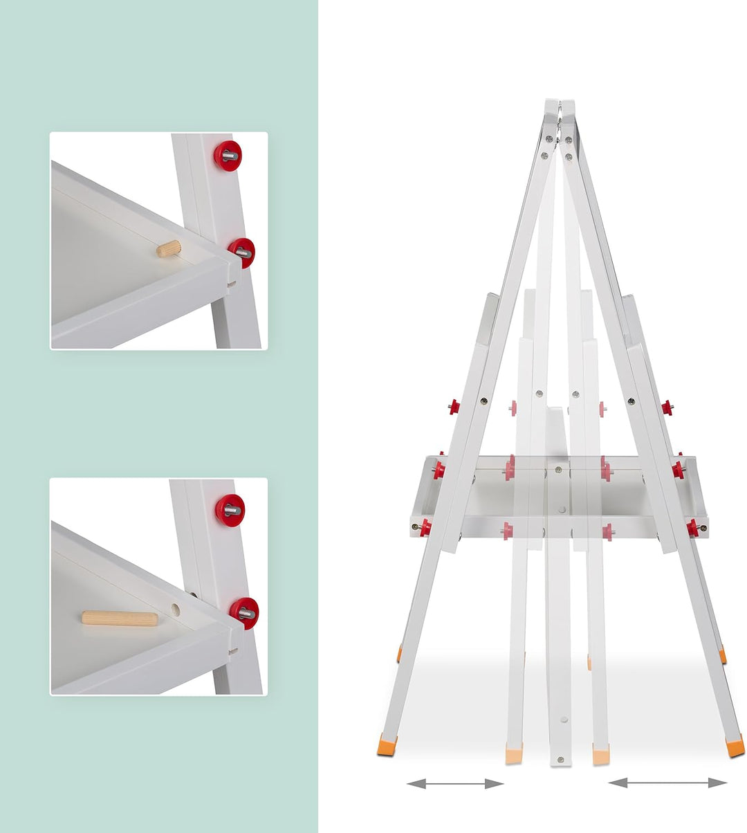 Relaxdays Kinderstandtafel, beidseitig magnetisch, höhenverstellbar, HBT 77x39x44,5 cm, Whiteboard &