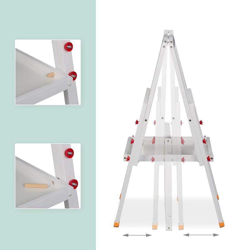 Relaxdays Kinderstandtafel, beidseitig magnetisch, höhenverstellbar, HBT 77x39x44,5 cm, Whiteboard &