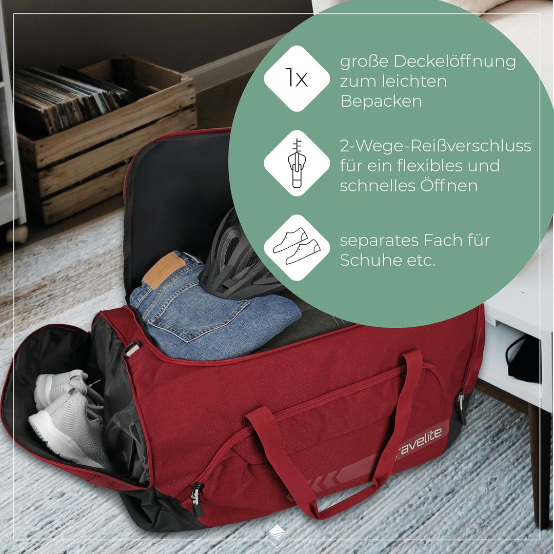 travelite grosse Reisetasche Grösse XL, Gepäck Serie KICK OFF: Praktische Reisetasche für Urlaub und