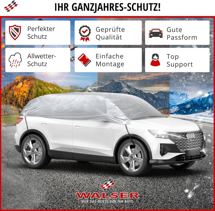 WALSER Abdeckplane Auto All Weather Basic, Abdeckplane wasserdicht, 100% wetterfeste Auto Abdeckplan