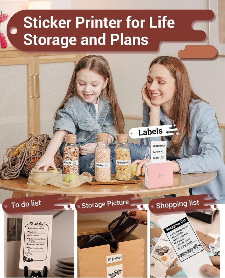 Phomemo M02 Thermodrucker Mini Wireless-Taschendrucker On-The-Go-Empfangsdrucker, 203 DPI, kompatibe