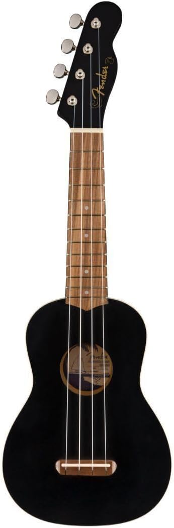 Fender Venedig Sopran-Ukulele, Schwarz Schwarz Venice Soprano, Schwarz Venice Soprano