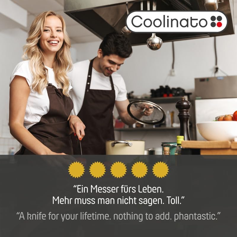 Coolinato – Profi Küchenmesser 20cm – Extra scharfer deutscher Klingenstahl – Ergonomischer Kunststo
