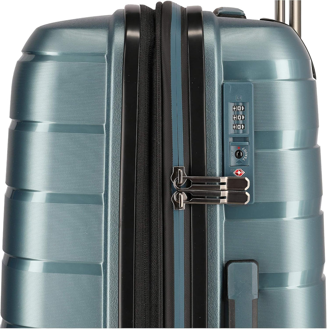 travelite 4-Rad Koffer L mit TSA Schloss, Gepäck Serie AIR BASE: Funktionaler Hartschalen Trolley im