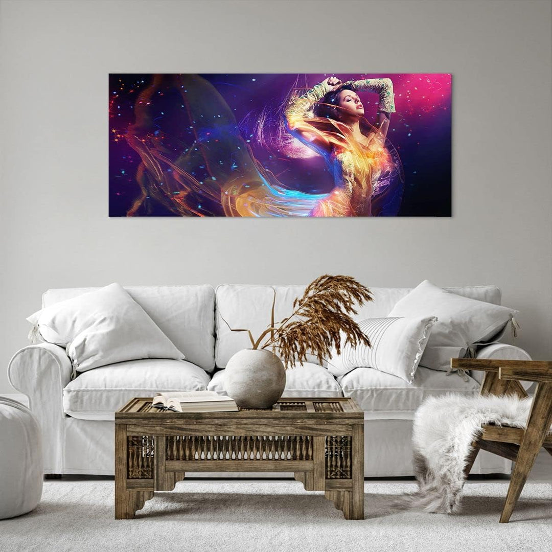 Wandbilder Dekoration Wohnzimmer Schönheit Disco Mode Make-up Panorama Bilder auf Leinwand 120x50cm