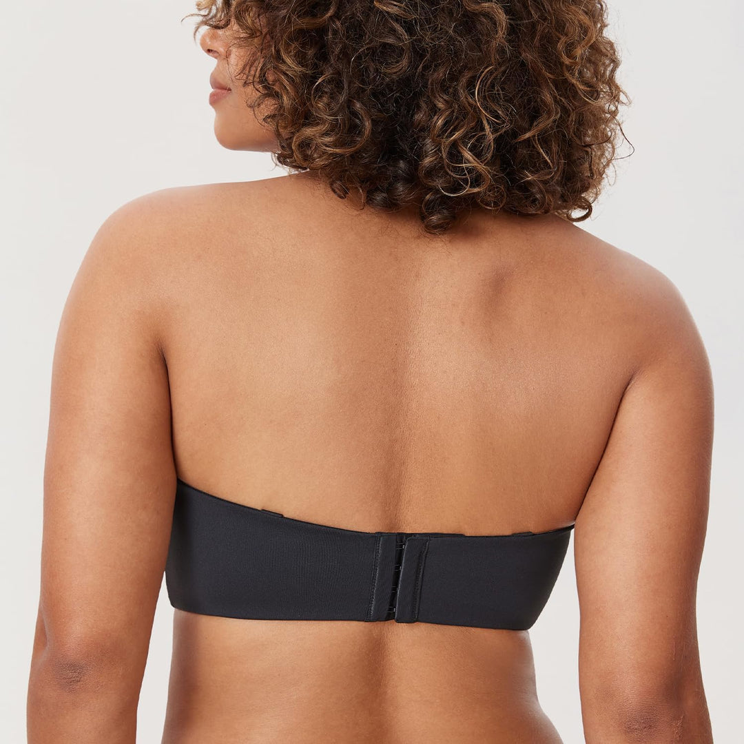 DELIMIRA Damen Trägerloser Bandeau BH Grosse Grössen Ungefüttert BHS mit Bügel und Abnehmbaren Träge