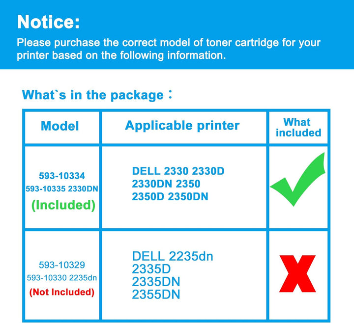 LCL Remanufactured Tonerkartusche 2330 2330D 2330DN 2350D 2350DN 593-10334 DM253 593-10335 RR700 600