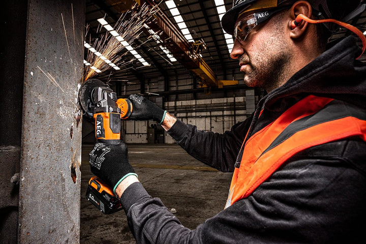 AEG 18 V PRO18V Brushless Akku-Winkelschleifer BEWS18-125BL-0 (Scheiben-Ø 125mm, Leerlaufdrehzahl 0-