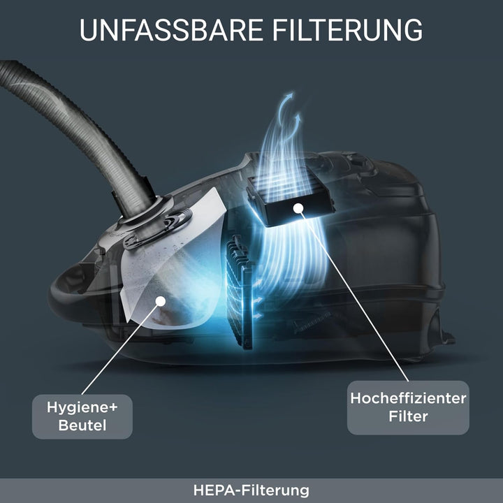 Rowenta RO7451 Silence Force Effitech Bodenstaubsauger mit Beutel | 400 Watt | extrem leise mit 57 d