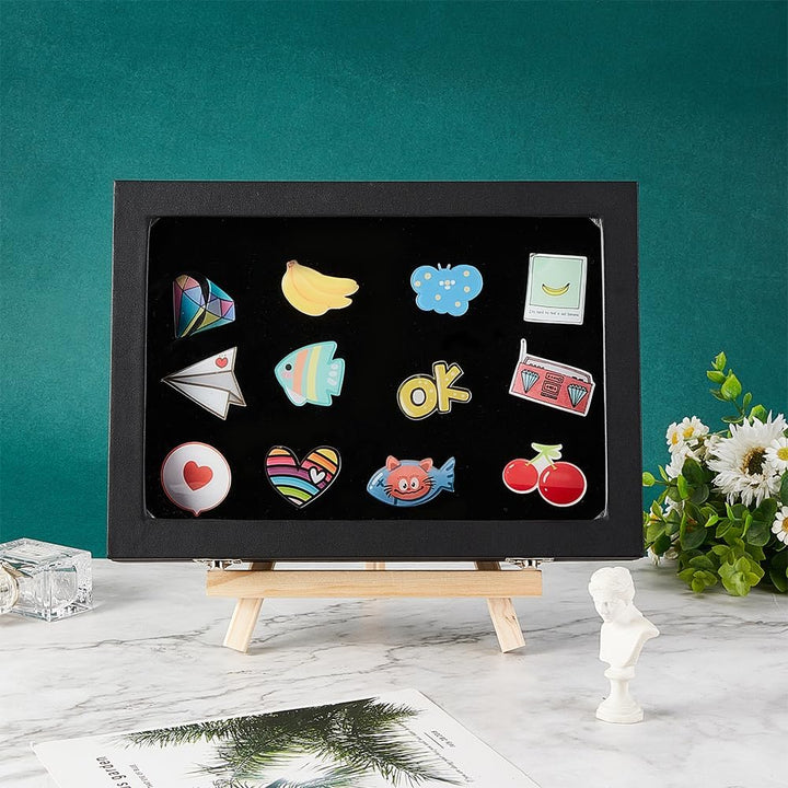 OLYCRAFT Vitrine Für Anstecknadeln Aus Samt Vitrine Mit Durchsichtigem Glasfenster Vitrine Für Anste