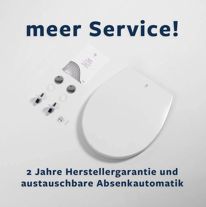 Blauer Hahnยฎ WC Sitz Isar oval | Toilettendeckel mit Absenkautomatik und abnehmbar | Antibakterielle