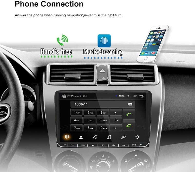 Podofo für VW Android Autoradio GPS 9 Zoll Touchscreen Bluetooth Autoradio Auto Radio Player für SEA