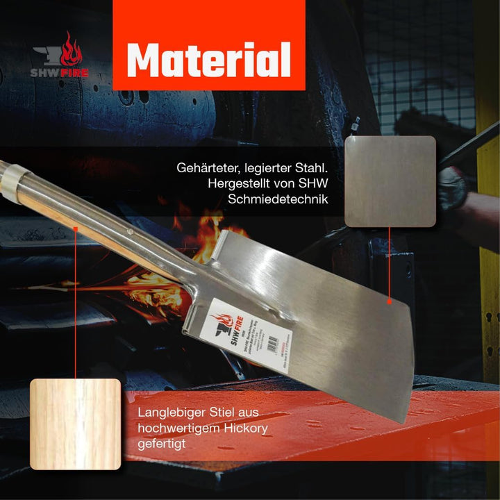 SHW-FIRE Baumschulspaten - Robuster Spaten für Harte und steinige Böden - 85cm mit Hickory T-Griff