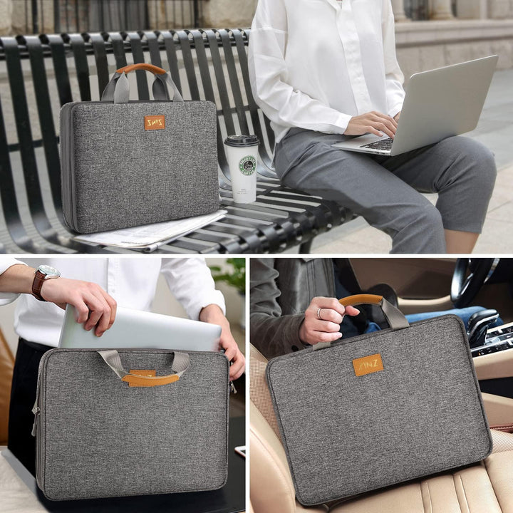 Schlank und Erweiterbar 15 15,6 16 Zoll Laptop Hülle Tasche mit Griff Riemen, Stossfeste Wasserdicht