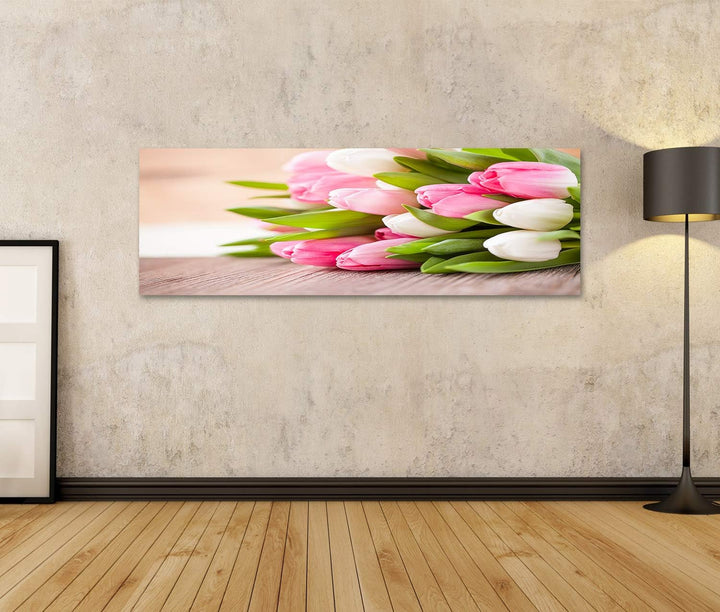 islandburner Bild auf Leinwand Blumenstrauss Tulpen Frühlingsszene Bilder Wandbilder Poster Leinwand