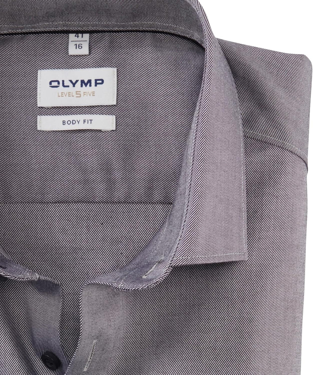 OLYMP Herren Businesshemd Langarm Level Five,Twill,Body fit,Modern Kent 45 Graphit 69, 45 Graphit 69