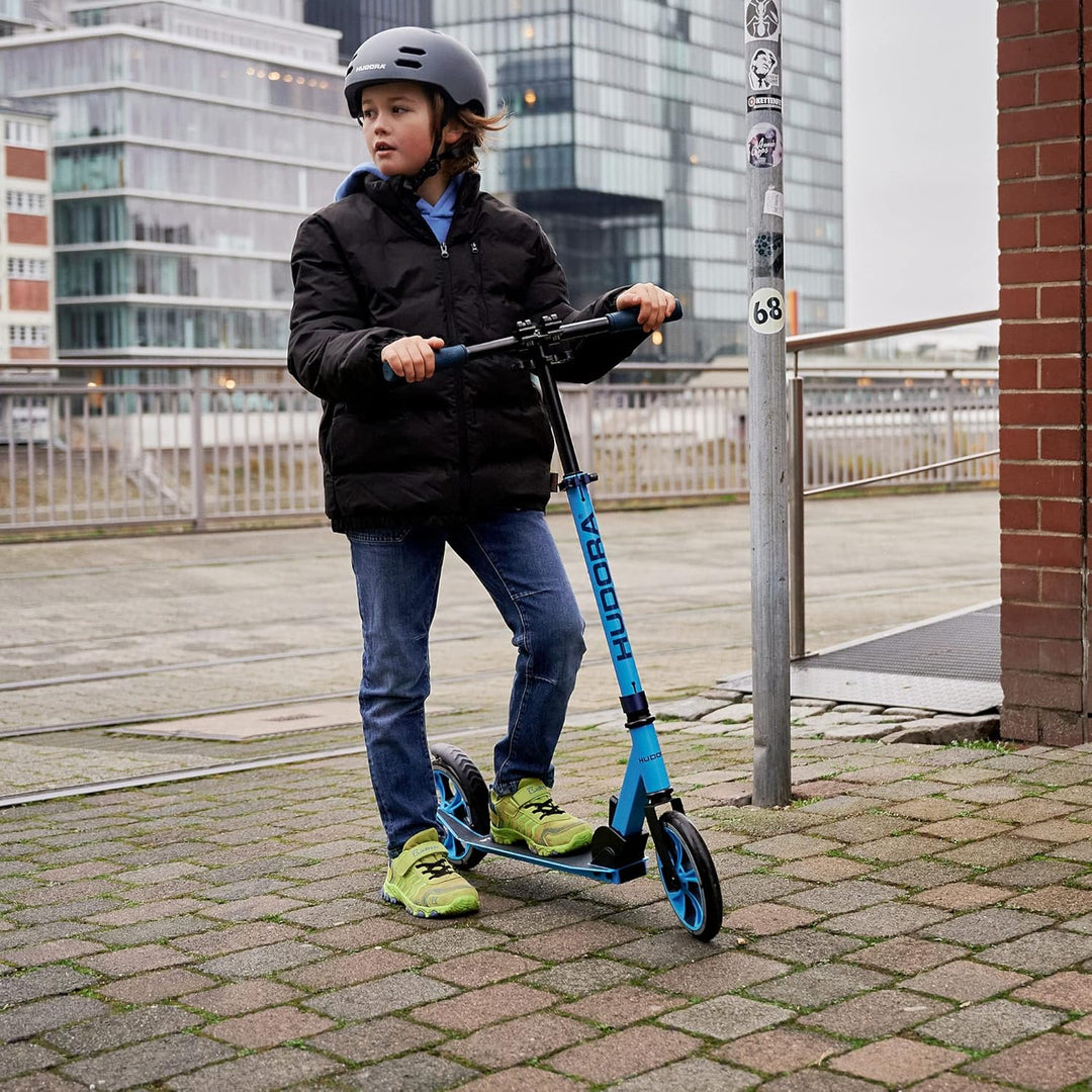 HUDORA Little BigWheel Scooter - Sicherer Aluminium-Roller für Kinder ab 3 Jahren - Höhenverstellbar