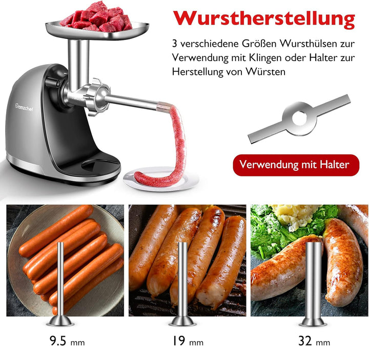 AMZCHEF Fleischwolf Zubehör für ZM1501 & GM3001 Slow Juicer - ZM1501 Zubehör - GM3001 Zubehör - Kein
