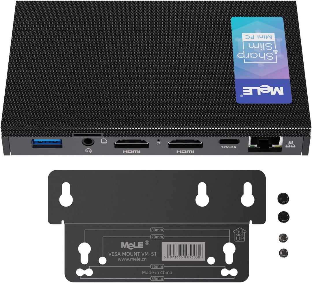 MeLE Mini PC Lüfterlos Quieter3Q N5105 8 GB/256 GB Desktop-Computer Micro PC M.2 SSD bis zu 4 TB Dua