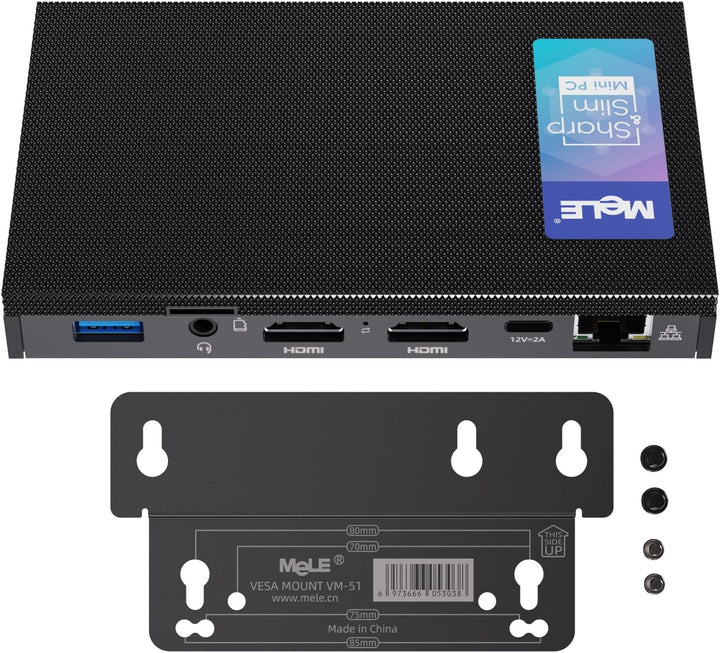 MeLE Mini PC Lüfterlos Quieter3Q N5105 8 GB/256 GB Desktop-Computer Micro PC M.2 SSD bis zu 4 TB Dua