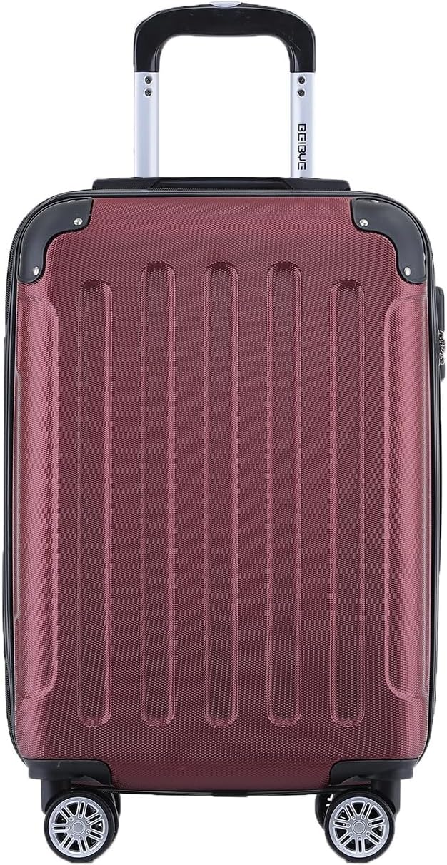 BEIBYE- Hartschalenkoffer Koffer Trolley Rollkoffer Reisekoffer Zahlenschloss 4 Zwilings-Rollen (Bur