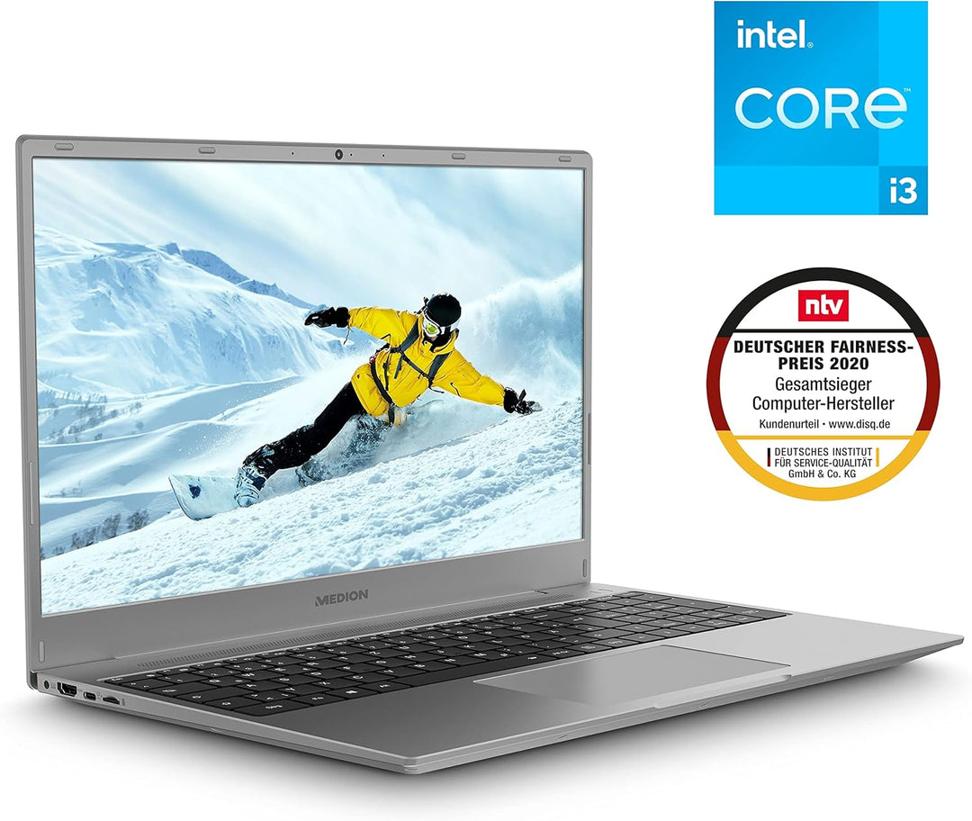 MEDION E16402 40,7 cm (16,1 Zoll) Full HD Notebook (Intel Core i3-1115G4 Prozessor, 8 GB DDR4 RAM, 5