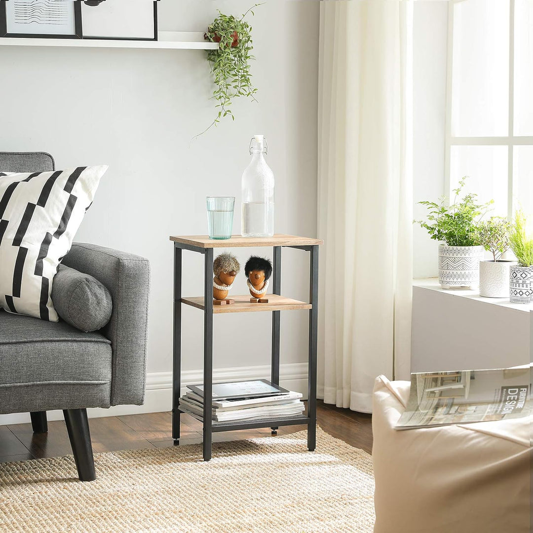 VASAGLE Beistelltisch, Nachttisch, Kleiner Sofatisch, Schlafzimmer, Wohnzimmer, einfacher Aufbau, st