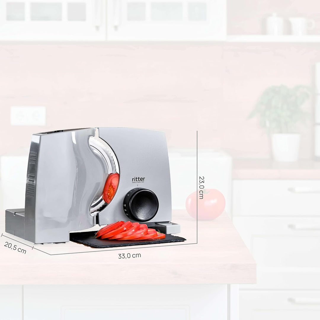 ritter nova 1 Duo Plus Elektrischer Allesschneider & Schneidemaschine aus Metall mit ECO-Motor, Made