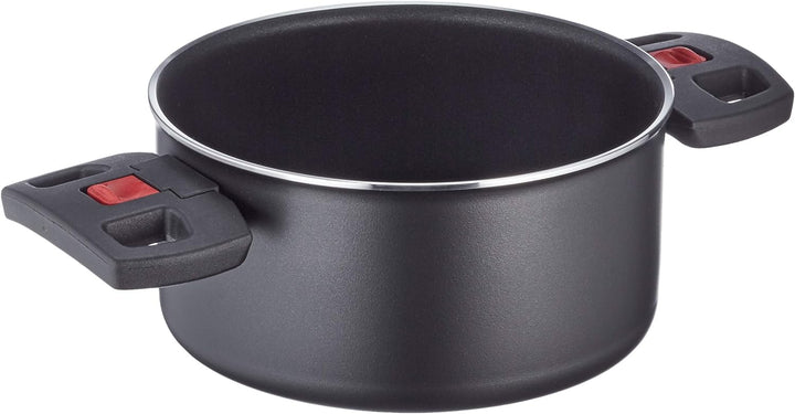 BALLARINI Click + Cook Kochtopf, Antihaftbeschichtet, 16 cm, Mit klappbaren Kunststoff-Griffen, Schw