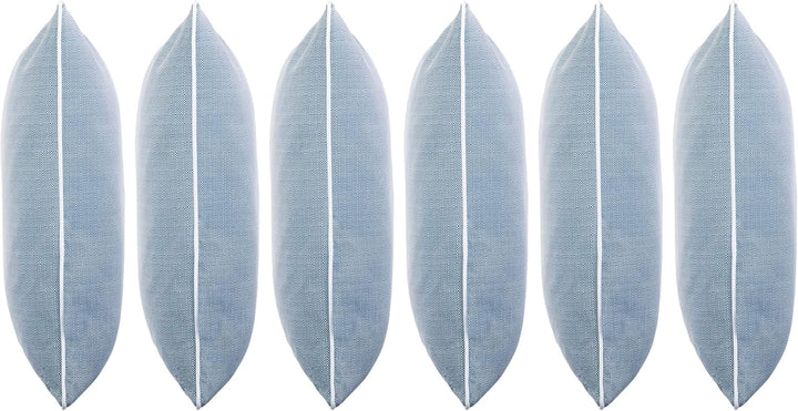 Brandsseller 6er Set Outdoor Kissen 45x45 cm – Wetterfeste Zierkissen mit Paspel in Walzoptik – Wass