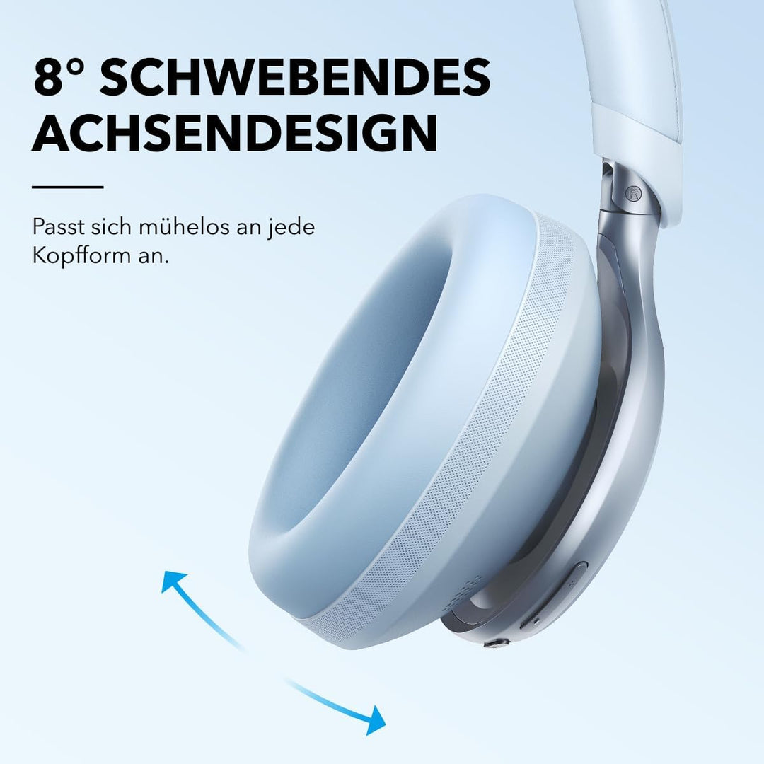 soundcore by Anker, Space One Kabellose Over-Ear Bluetooth Kopfhörer, Aktives Noise Cancelling, 2X s