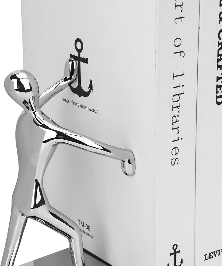 Kioneer Robuste Buchstützen aus Edelstahl, Schwerlast-Buchstützen,Kung Fu-Man, rutschfest, für Zuhau