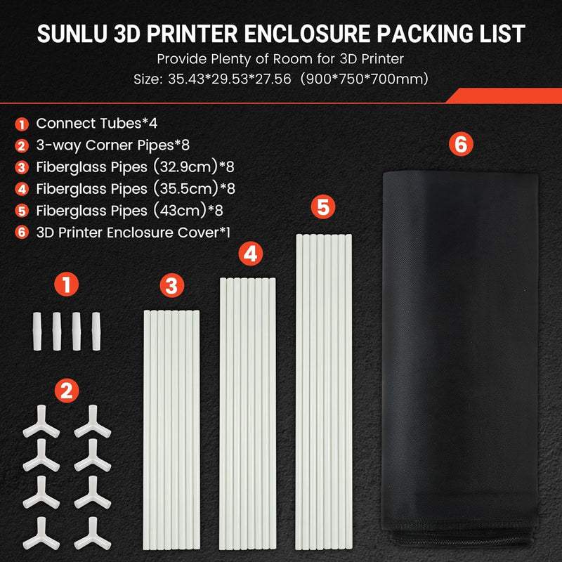 SUNLU 3D-Druckergehäuse, konstante 3D-Drucktemperatur für ABS-3D-Druckerfilament, CR10 3D-Druckerabd