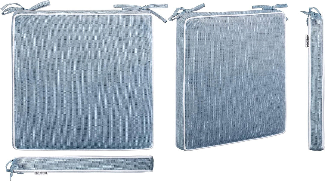 Brandsseller Outdoor Garten Sitzkissen Auflagen Kissen mit Paspel - strukturierte Leinenoptik- Schmu