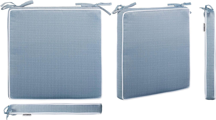 Brandsseller Outdoor Garten Sitzkissen Auflagen Kissen mit Paspel - strukturierte Leinenoptik- Schmu