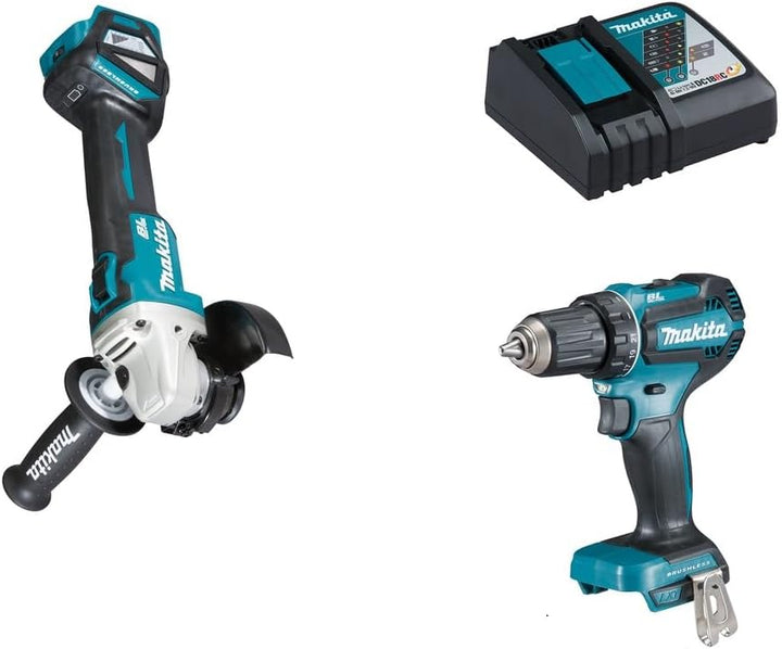 Makita DLX3179TX1 Akku-Kombo-Kit 18V (DDF485 + DHR171 + DGA511) / 5,0 Ah, 2 Akkus + Ladegerät in Tra