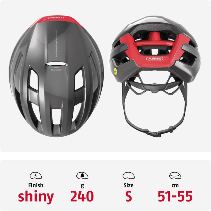 ABUS Rennradhelm PowerDome MIPS - leichter Fahrradhelm mit cleverem Belüftungssystem und Aufprallsch