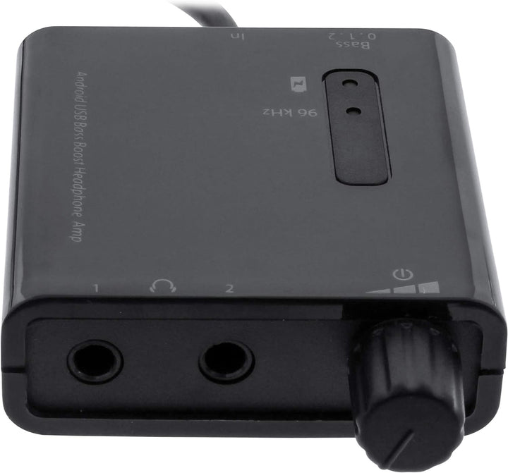 InLine 33055I Android USB auf HQ Audio Konverterkabel, Headset-Verstärker mit Bass-Boost und 2 Kopfh