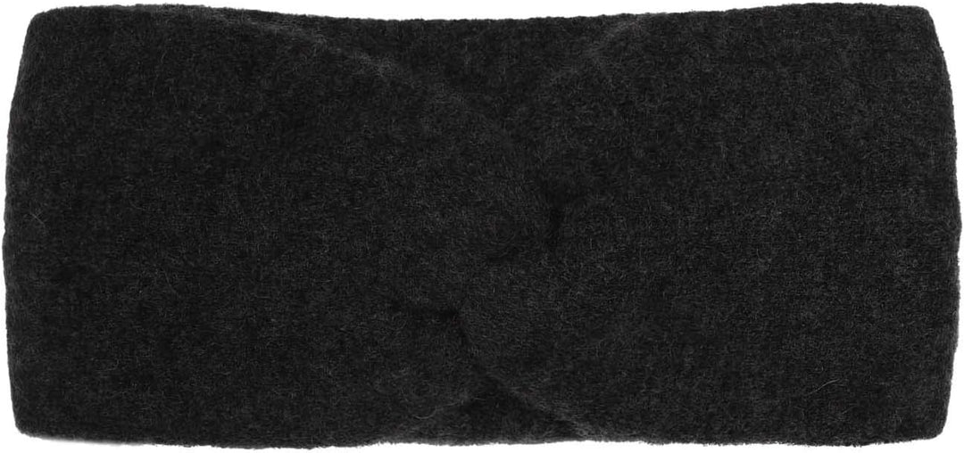 Zwillingsherz Stirnband aus 100% Kaschmir - Hochwertiges Grobstrick-Kopfband im Uni Design für Damen