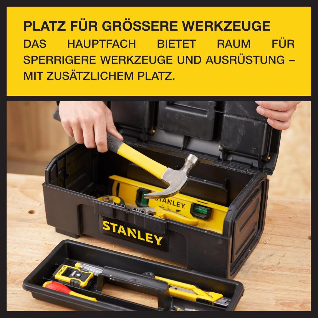 Stanley Werkzeugbox / Werkzeugkoffer Basic 1-79-216 (16", 39x22x16cm, Koffer mit Schnellverschluss u
