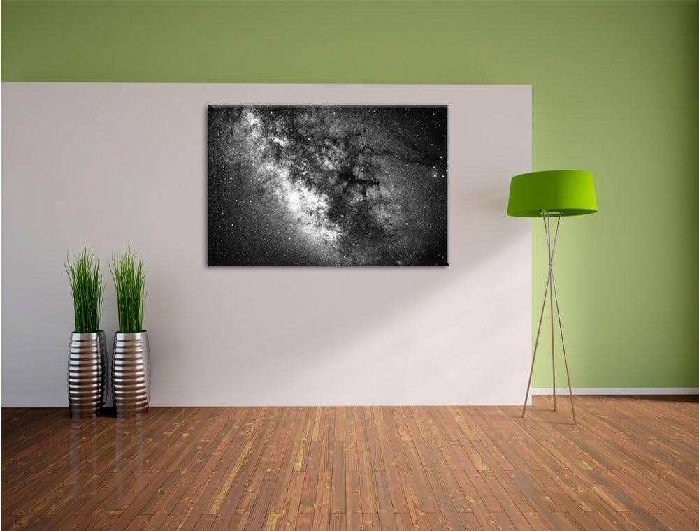 Pixxprint Zentrum der Milchstrasse / 100x70cm Leinwandbild bespannt auf Holzrahmen/Wandbild Kunstdru